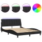 vidaXL Bettgestell mit LED-Leuchten Schwarz 140x200 cm Samt vidaXL Bettgestell mit LED-Leuchten Schwarz 140x200 cm Samt