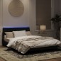 vidaXL Bettgestell mit LED-Leuchten Schwarz 140x200 cm Samt vidaXL Bettgestell mit LED-Leuchten Schwarz 140x200 cm Samt