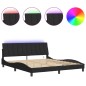 vidaXL Bettgestell mit LED-Leuchten Schwarz 180x200 cm Samt vidaXL Bettgestell mit LED-Leuchten Schwarz 180x200 cm Samt