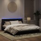 vidaXL Bettgestell mit LED-Leuchten Schwarz 180x200 cm Samt vidaXL Bettgestell mit LED-Leuchten Schwarz 180x200 cm Samt