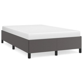 vidaXL Bettgestell Grau 120x190 cm Kunstleder