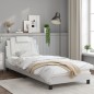 vidaXL Bettgestell mit Kopfteil Weiß 90x200 cm Kunstleder vidaXL Bettgestell mit Kopfteil Weiß 90x200 cm Kunstleder