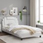 vidaXL Bettgestell mit Kopfteil Weiß 100x200 cm Kunstleder vidaXL Bettgestell mit Kopfteil Weiß 100x200 cm Kunstleder