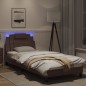 vidaXL Bettgestell mit LED Braun 90x190 cm Kunstleder vidaXL Bettgestell mit LED Braun 90x190 cm Kunstleder