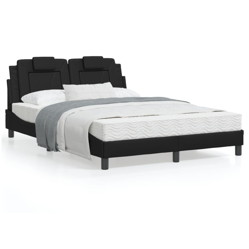 vidaXL Bett mit LED-Beleuchtung ohne Matratze Schwarz 120x200 cm vidaXL Bett mit LED-Beleuchtung ohne Matratze Schwarz 120x200 cm