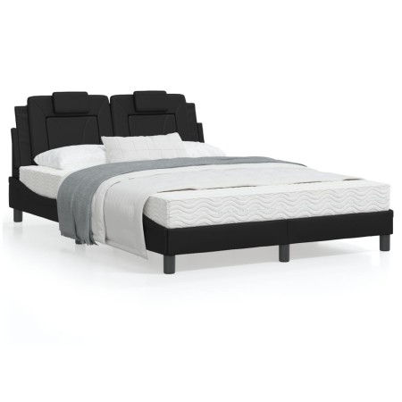 vidaXL Bett mit LED-Beleuchtung ohne Matratze Schwarz 120x200 cm