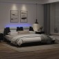vidaXL Bettgestell mit LED Schwarz und Weiß 200x200 cm Kunstleder vidaXL Bettgestell mit LED Schwarz und Weiß 200x200 cm Kunstleder