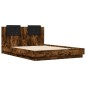 vidaXL Bettgestell mit Kopfteil Räuchereiche 140x200 cm Holzwerkstoff vidaXL Bettgestell mit Kopfteil Räuchereiche 140x200 cm Holzwerkstoff