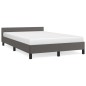 vidaXL Bettgestell mit Kopfteil Grau 120x190 cm Kunstleder vidaXL Bettgestell mit Kopfteil Grau 120x190 cm Kunstleder