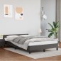 vidaXL Bettgestell mit Kopfteil Grau 120x190 cm Kunstleder vidaXL Bettgestell mit Kopfteil Grau 120x190 cm Kunstleder