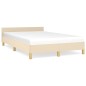 vidaXL Bettgestell mit Kopfteil Creme 120x190 cm Stoff vidaXL Bettgestell mit Kopfteil Creme 120x190 cm Stoff