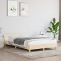 vidaXL Bettgestell mit Kopfteil Creme 120x190 cm Stoff vidaXL Bettgestell mit Kopfteil Creme 120x190 cm Stoff