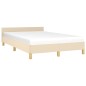 vidaXL Bettgestell mit Kopfteil Creme 120x190 cm Stoff vidaXL Bettgestell mit Kopfteil Creme 120x190 cm Stoff