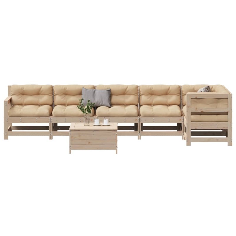 vidaXL 7-tlg. Garten-Lounge-Set mit Kissen Massivholz Kiefer vidaXL 7-tlg. Garten-Lounge-Set mit Kissen Massivholz Kiefer