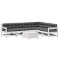 vidaXL 7-tlg. Garten-Lounge-Set mit Kissen Weiß Massivholz Kiefer vidaXL 7-tlg. Garten-Lounge-Set mit Kissen Weiß Massivholz Kiefer