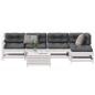vidaXL 6-tlg. Garten-Lounge-Set mit Kissen Weiß Massivholz Kiefer vidaXL 6-tlg. Garten-Lounge-Set mit Kissen Weiß Massivholz Kiefer