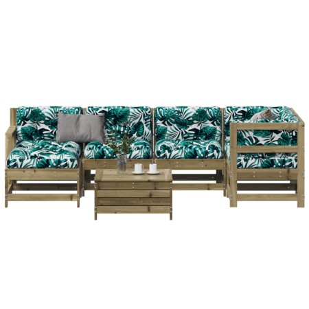 vidaXL 7-tlg. Garten-Lounge-Set mit Kissen Imprägniertes Kiefernholz