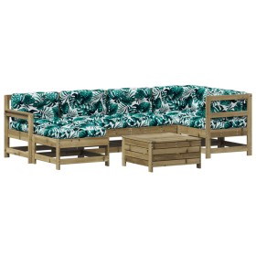 vidaXL 7-tlg. Garten-Lounge-Set mit Kissen Imprägniertes Kiefernholz