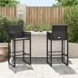 vidaXL Garten-Barhocker 2 Stk. Schwarz Poly Rattan vidaXL Garten-Barhocker 2 Stk. Schwarz Poly Rattan