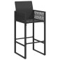 vidaXL Garten-Barhocker 2 Stk. Schwarz Poly Rattan vidaXL Garten-Barhocker 2 Stk. Schwarz Poly Rattan