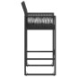 vidaXL Garten-Barhocker 2 Stk. Schwarz Poly Rattan vidaXL Garten-Barhocker 2 Stk. Schwarz Poly Rattan