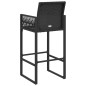 vidaXL Garten-Barhocker 2 Stk. Schwarz Poly Rattan vidaXL Garten-Barhocker 2 Stk. Schwarz Poly Rattan