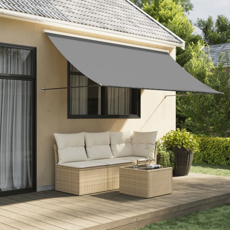 vidaXL Markise Einziehbar Anthrazit 300x150 cm Stoff und Stahl vidaXL Markise Einziehbar Anthrazit 300x150 cm Stoff und Stahl
