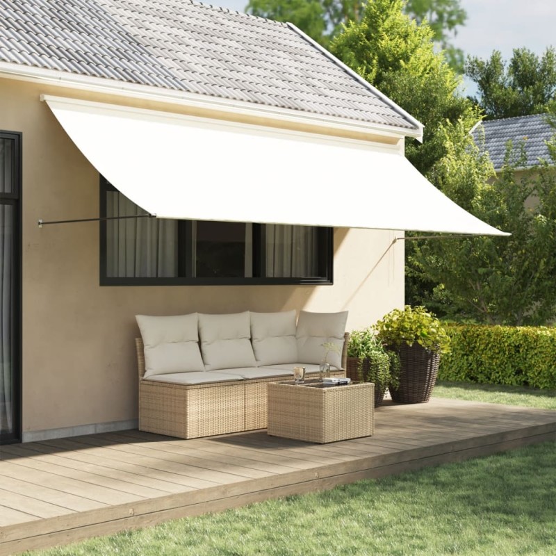vidaXL Markise Einziehbar Creme 400x150 cm Stoff und Stahl vidaXL Markise Einziehbar Creme 400x150 cm Stoff und Stahl