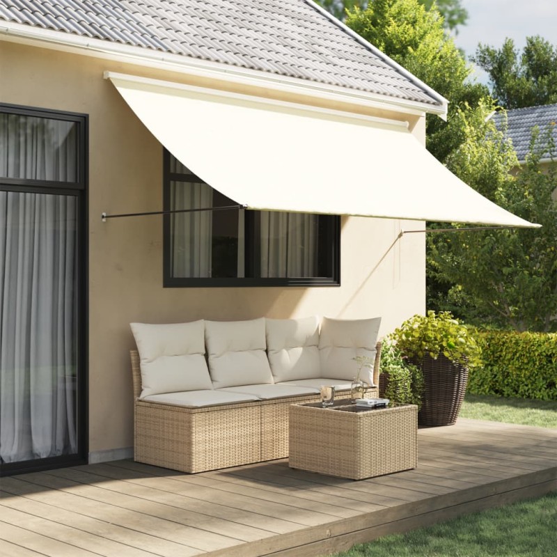 vidaXL Markise Einziehbar Creme 300x150 cm Stoff und Stahl vidaXL Markise Einziehbar Creme 300x150 cm Stoff und Stahl