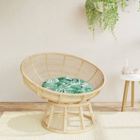 vidaXL Kissen Rund Blattmuster Ø 60 x 11 cm Oxford-Gewebe