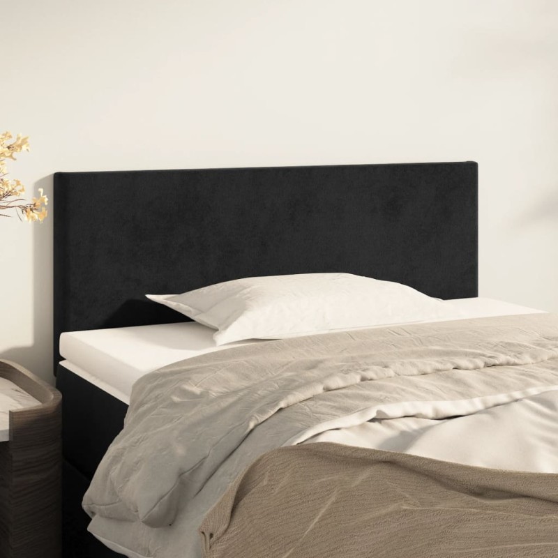 vidaXL Kopfteil Schwarz 100x5x78/88 cm Samt