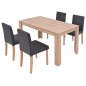 vidaXL Esszimmertisch und Stühle 5-tlg. Kunstleder Eiche Schwarz vidaXL Esszimmertisch und Stühle 5-tlg. Kunstleder Eiche Schwarz