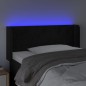 vidaXL LED Kopfteil Schwarz 103x16x78/88 cm Samt