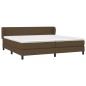 vidaXL Boxspringbett mit Matratze Dunkelbraun 200x200 cm Stoff vidaXL Boxspringbett mit Matratze Dunkelbraun 200x200 cm Stoff