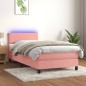vidaXL Boxspringbett mit Matratze & LED Rosa 100x200 cm Samt vidaXL Boxspringbett mit Matratze & LED Rosa 100x200 cm Samt