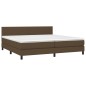 vidaXL Boxspringbett mit Matratze Dunkelbraun 200x200 cm Stoff vidaXL Boxspringbett mit Matratze Dunkelbraun 200x200 cm Stoff