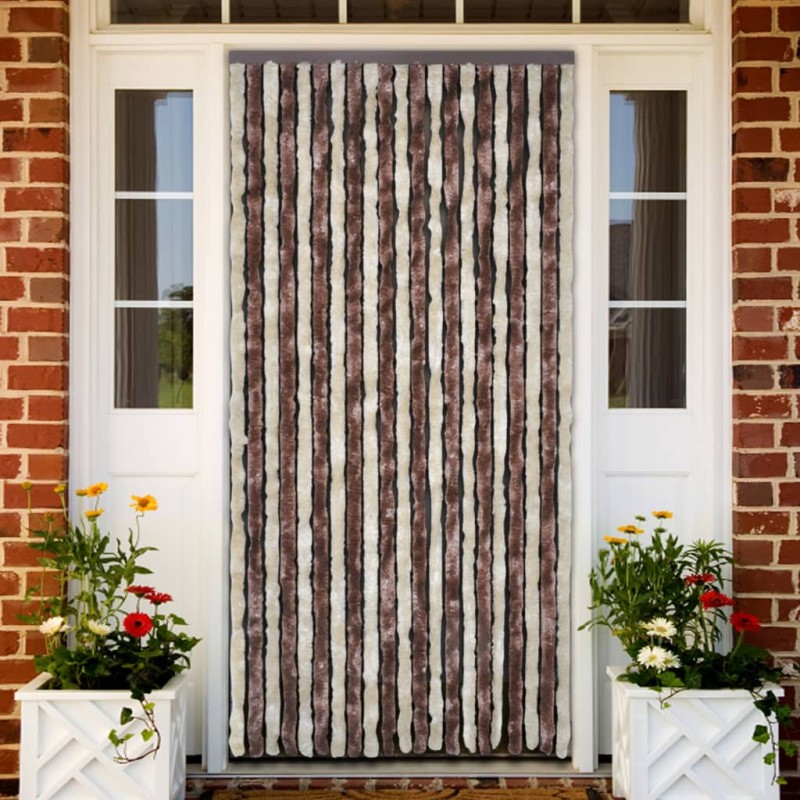 vidaXL Insektenschutz-Vorhang Beige und Hellbraun 120x220 cm Chenille vidaXL Insektenschutz-Vorhang Beige und Hellbraun 120x220 cm Chenille