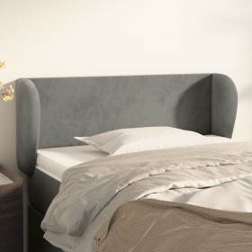 vidaXL Kopfteil mit Ohren Hellgrau 103x23x78/88 cm Samt