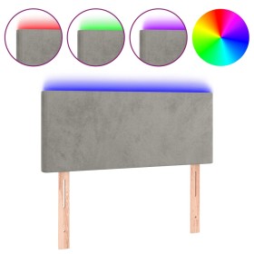 vidaXL LED Kopfteil Hellgrau 100x5x78/88 cm Samt