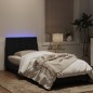 vidaXL Bettgestell mit LED-Leuchten Schwarz 80x200 cm Samt