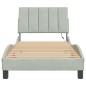 vidaXL Bettgestell mit LED-Leuchten Hellgrau 90x190 cm Samt vidaXL Bettgestell mit LED-Leuchten Hellgrau 90x190 cm Samt