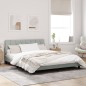 vidaXL Bettgestell mit LED-Leuchten Hellgrau 160x200 cm Samt vidaXL Bettgestell mit LED-Leuchten Hellgrau 160x200 cm Samt