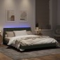 vidaXL Bettgestell mit LED-Leuchten Hellgrau 160x200 cm Samt vidaXL Bettgestell mit LED-Leuchten Hellgrau 160x200 cm Samt