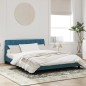 vidaXL Bettgestell mit LED-Leuchten Blau 160x200 cm Samt vidaXL Bettgestell mit LED-Leuchten Blau 160x200 cm Samt