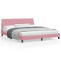 vidaXL Bettgestell mit LED-Leuchten Rosa 180x200 cm Samt vidaXL Bettgestell mit LED-Leuchten Rosa 180x200 cm Samt