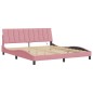 vidaXL Bettgestell mit LED-Leuchten Rosa 180x200 cm Samt vidaXL Bettgestell mit LED-Leuchten Rosa 180x200 cm Samt
