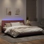 vidaXL Bettgestell mit LED-Leuchten Rosa 180x200 cm Samt vidaXL Bettgestell mit LED-Leuchten Rosa 180x200 cm Samt