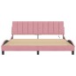 vidaXL Bettgestell mit LED-Leuchten Rosa 180x200 cm Samt vidaXL Bettgestell mit LED-Leuchten Rosa 180x200 cm Samt