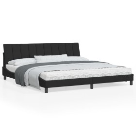 vidaXL Bettgestell mit LED Schwarz 200x200 cm Samt