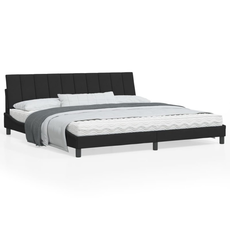 vidaXL Bettgestell mit LED Schwarz 200x200 cm Samt vidaXL Bettgestell mit LED Schwarz 200x200 cm Samt
